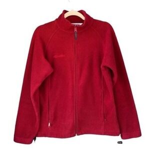 H1 Columbia Sportswear Fleece Jacket Women's Red Full Zip Size S
